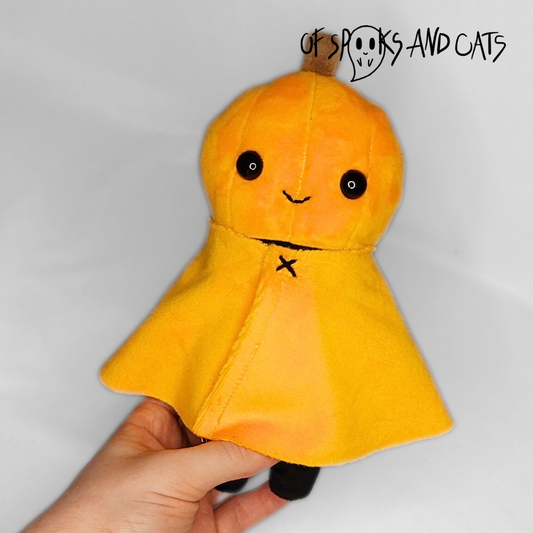 Poki der Kürbiskumpel - Kleines Kuscheltier Kürbis Halloween - Sammlerstück