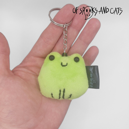 Flo der freche Frosch - Mini Kuscheltier grüner Frosch - Schlüsselanhänger - Sammlerstück