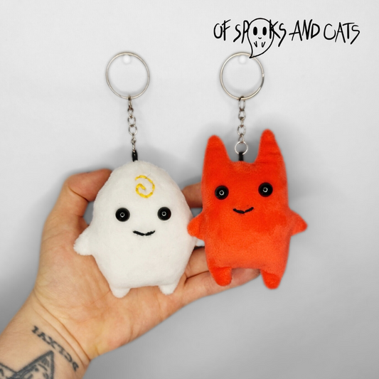 Eingel und Deufel Schlüsselanhänger - Mini Kuscheltier Engel und Teufel