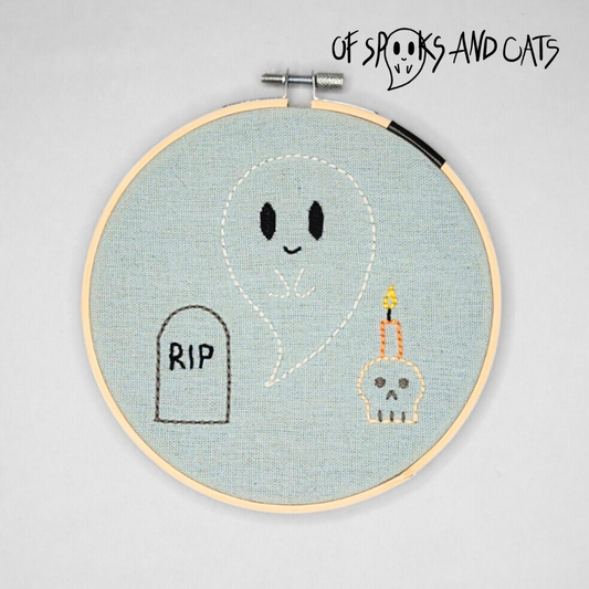 Der Geisterwächter - Handgesticktes Bild ⌀16cm