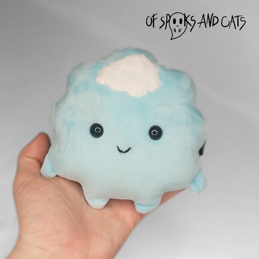 Wölkchen der Luftgeist - Kleines Kuscheltier Luftelementar Fantasy - Sammlerstück