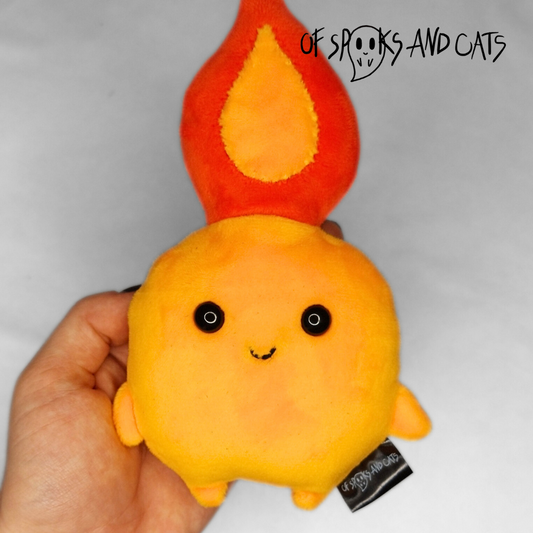 Flamme der Feuergeist - Kleines Kuscheltier Feuerelementar Fantasy - Sammlerstück
