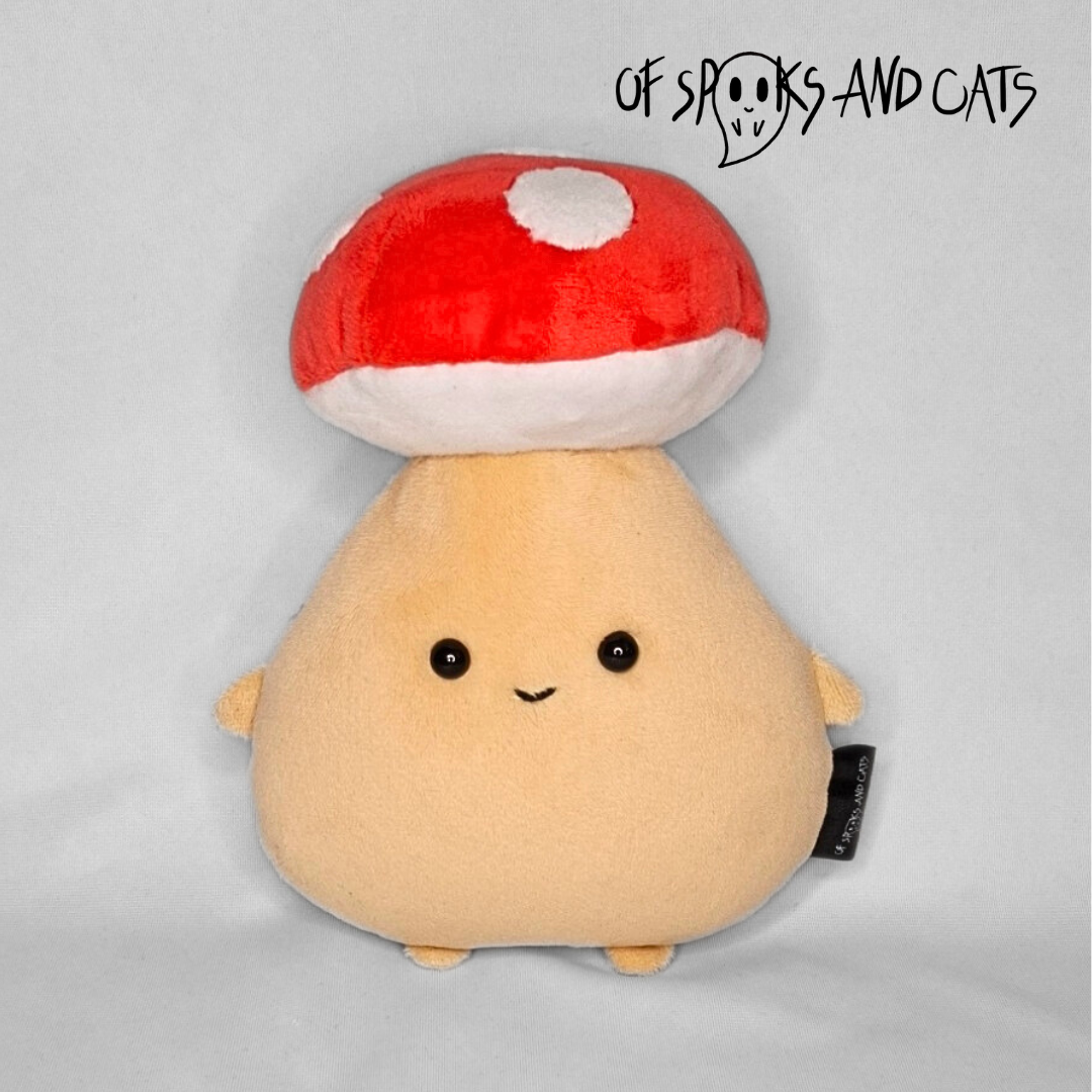 Pino der Pilzwächter - Kleines Kuscheltier Pilz Wesen Fantasy - Sammlerstück