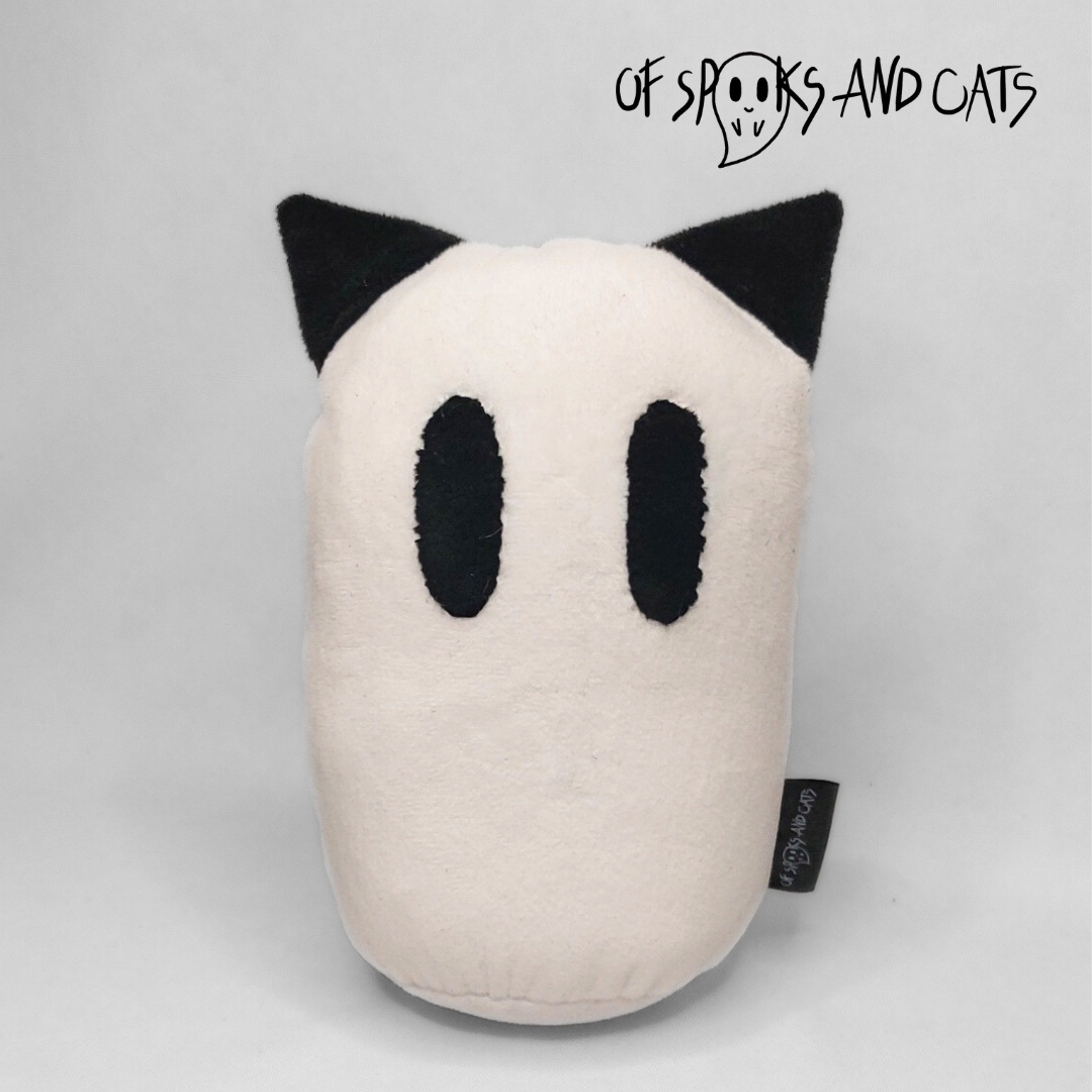 Nyx die Geisterkatze - Kleines Kuscheltier Katze Halloween - Sammlerstück