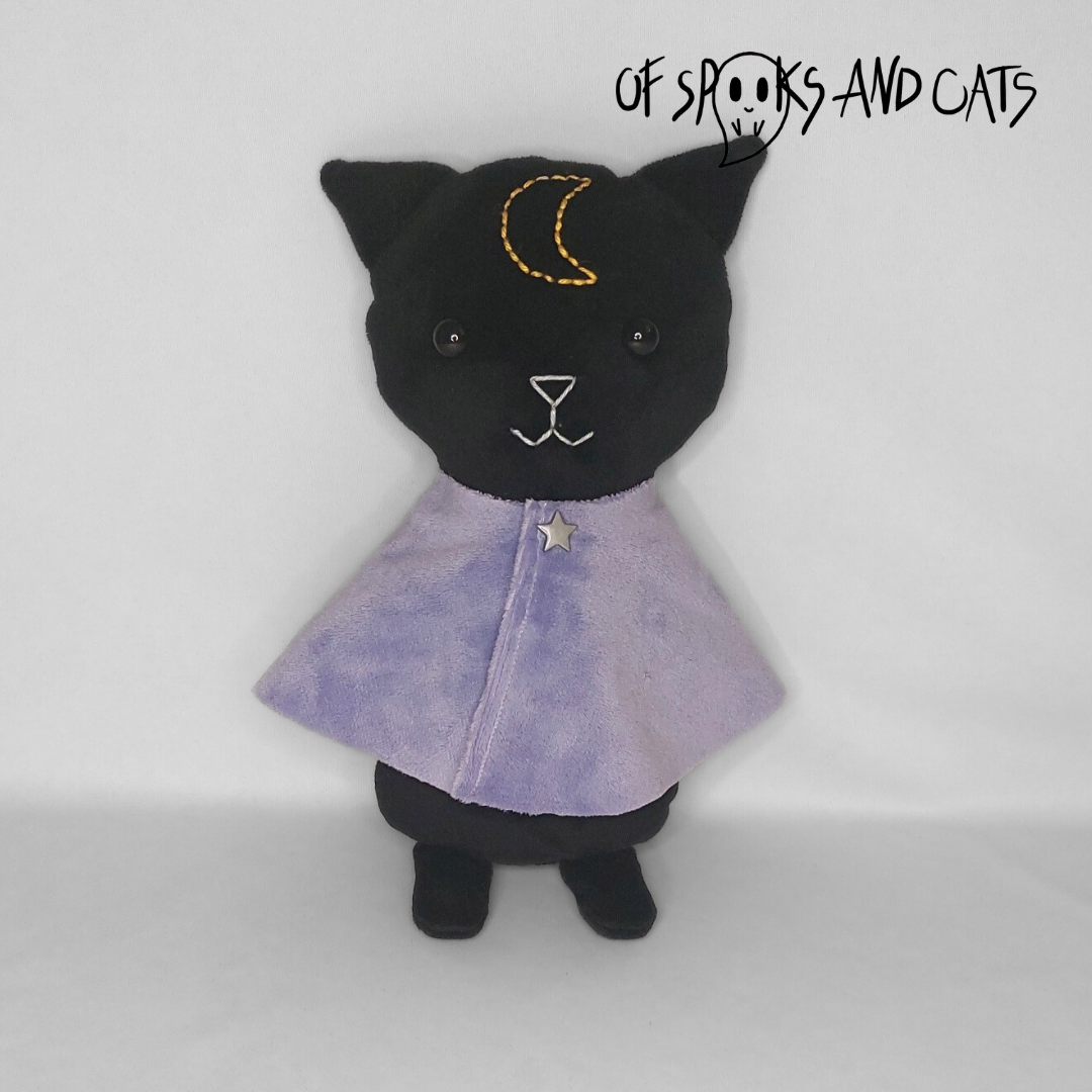 Mantel für Zauberkatzen/Koboldmagier - Stofftier Kleidung - Sammlerstück