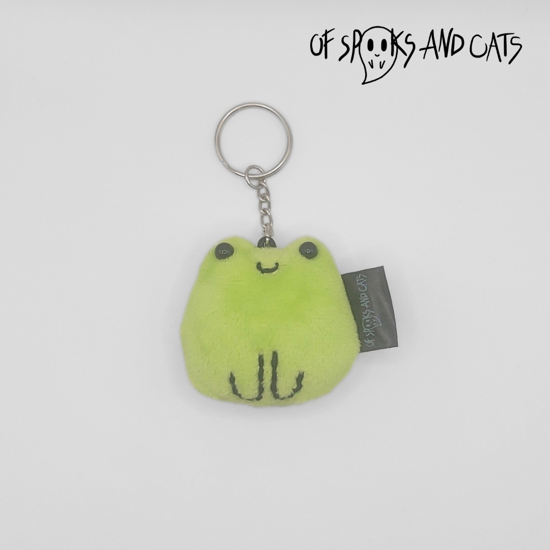 Flo der freche Frosch - Mini Kuscheltier grüner Frosch - Schlüsselanhänger - Sammlerstück