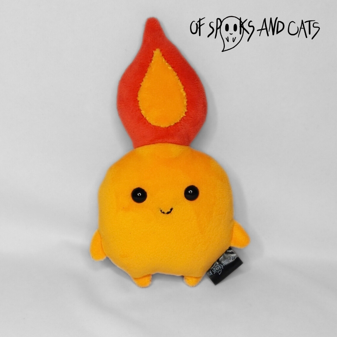 Flamme der Feuergeist - Kleines Kuscheltier Feuerelementar Fantasy - Sammlerstück