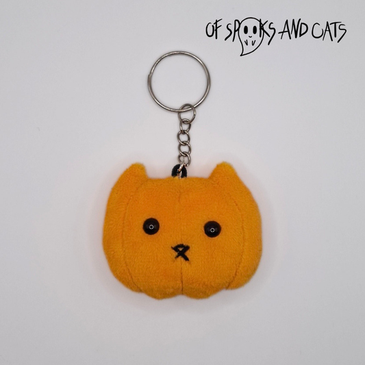 Kiko die Kürbiskatze - Mini Kuscheltier Kürbis Katze Halloween - Schlüsselanhänger - Sammlerstück