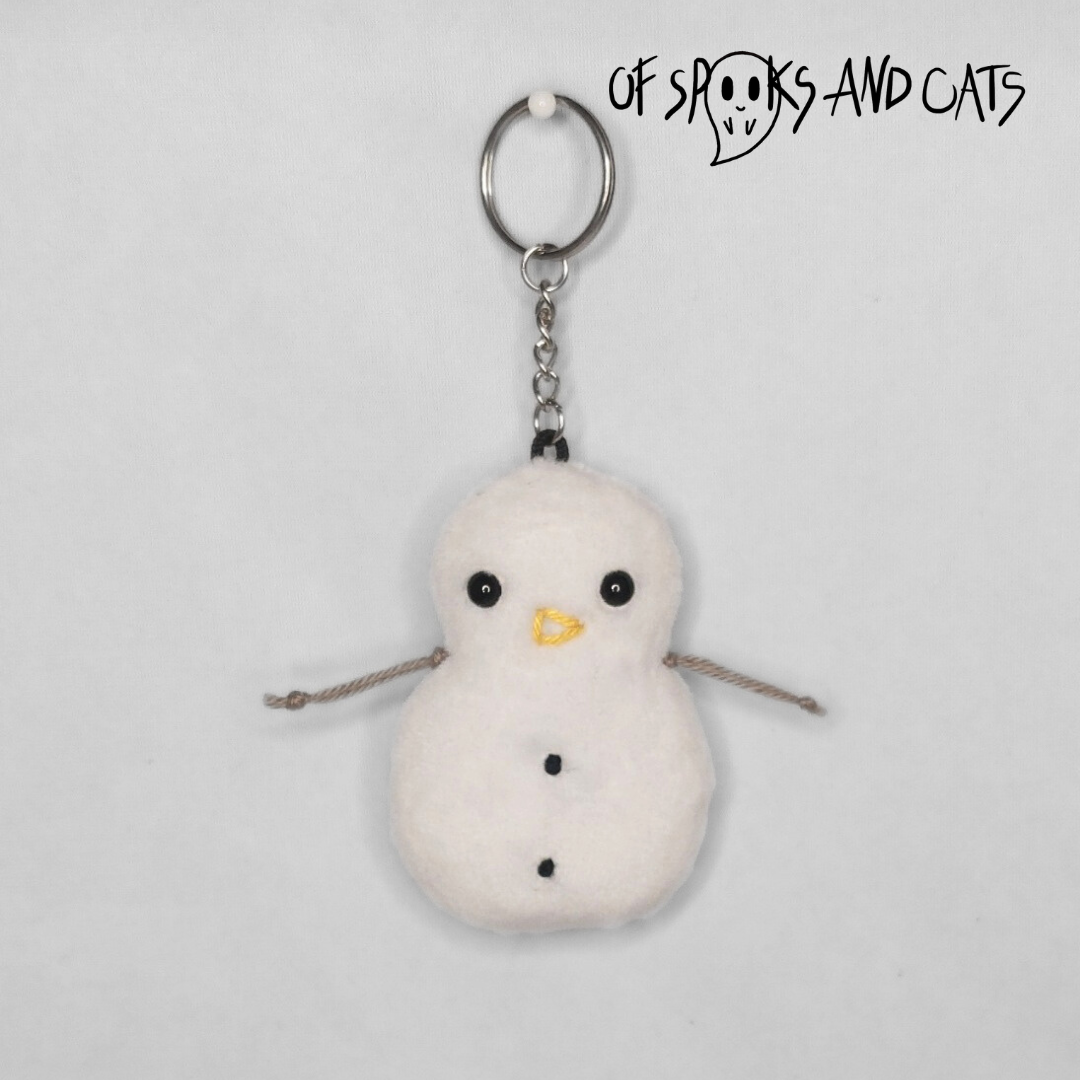 Schneebastian der Schneemann - Mini Kuscheltier Winter - Schlüsselanhänger - Sammlerstück