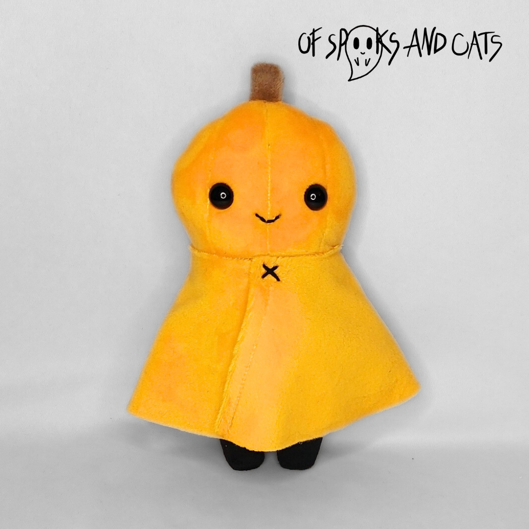 Poki der Kürbiskumpel - Kleines Kuscheltier Kürbis Halloween - Sammlerstück
