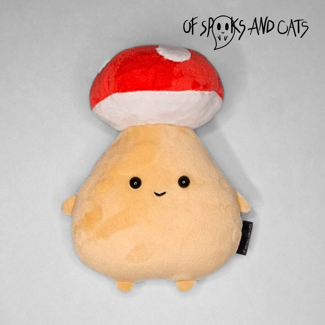 Pino der Pilzwächter - Kleines Kuscheltier Pilz Wesen Fantasy - Sammlerstück