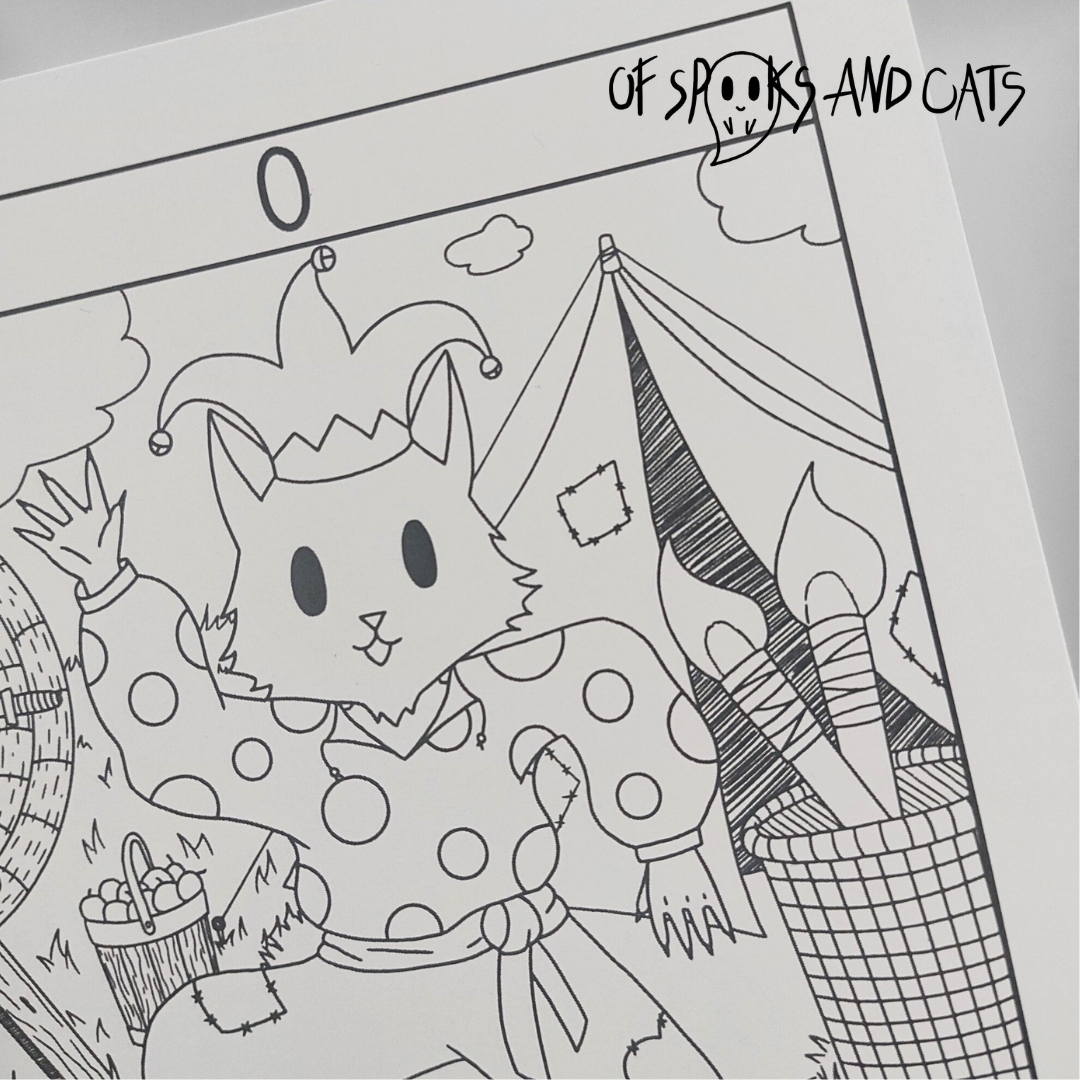 0. Der Narr - Kunstdruck DINA5 - Tarot Gaukler Katze - Große Arkana