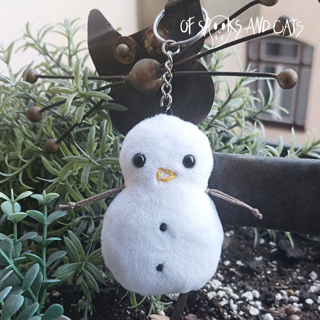 Schneebastian der Schneemann - Mini Kuscheltier Winter - Schlüsselanhänger - Sammlerstück