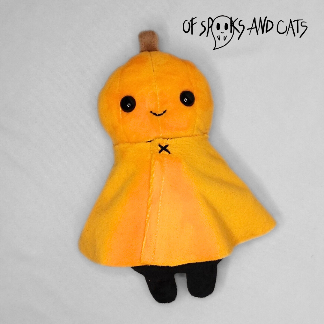 Poki der Kürbiskumpel - Kleines Kuscheltier Kürbis Halloween - Sammlerstück