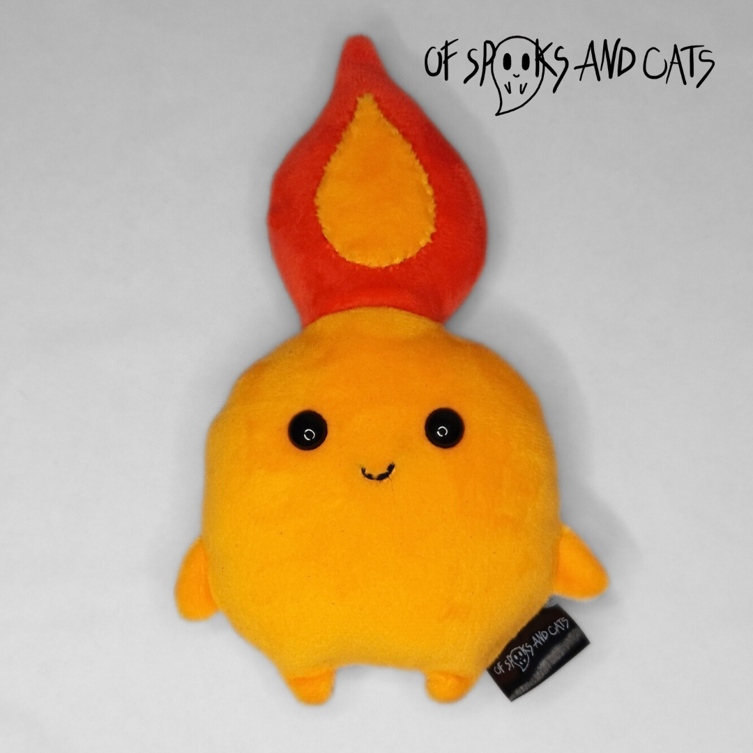 Flamme der Feuergeist - Kleines Kuscheltier Feuerelementar Fantasy - Sammlerstück