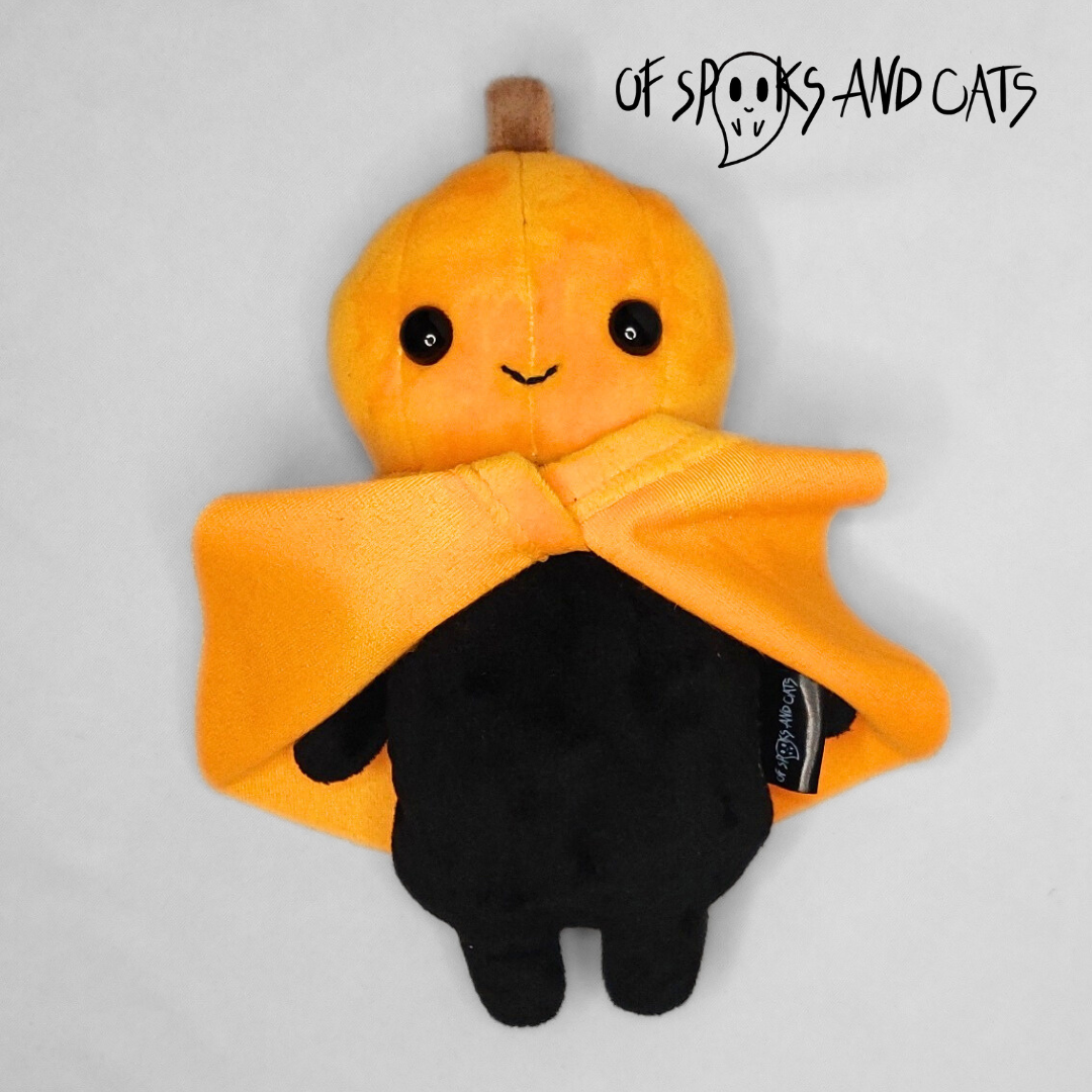 Poki der Kürbiskumpel - Kleines Kuscheltier Kürbis Halloween - Sammlerstück