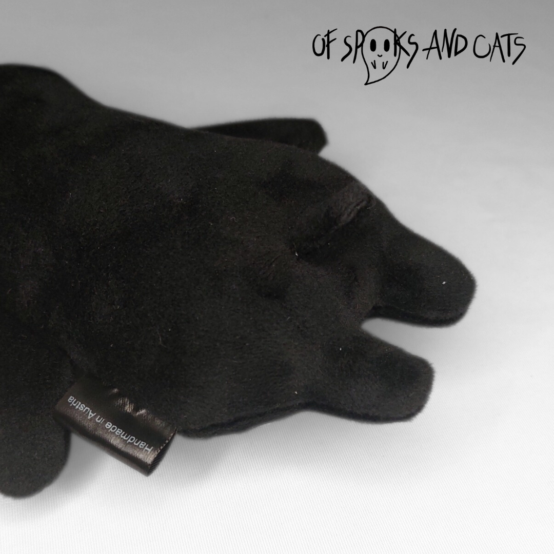 Elli die Skelettkatze - Kleines Stofftier Halloween Katze - Sammlerstück
