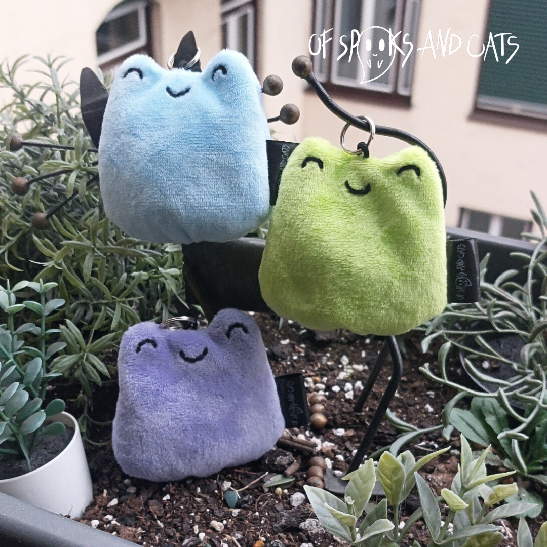 Alex der Anti-Anxiety Frosch - Mini Kuscheltier Frosch - Schlüsselanhänger - Sammlerstück