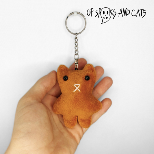 Katzi Schlüsselanhänger Orange - Mini Kuscheltier Katze
