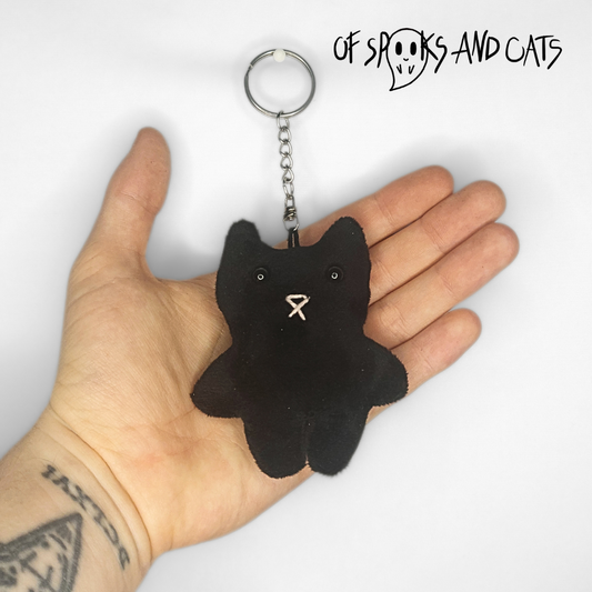 Katzi Schlüsselanhänger Schwarz - Mini Kuscheltier Katze