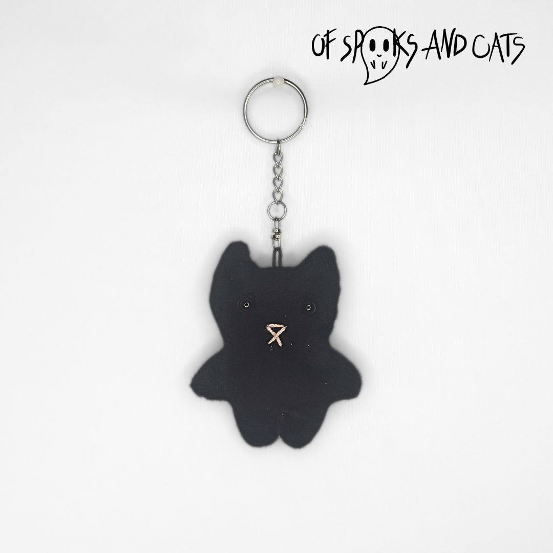 Katzi Schlüsselanhänger Schwarz - Mini Kuscheltier Katze