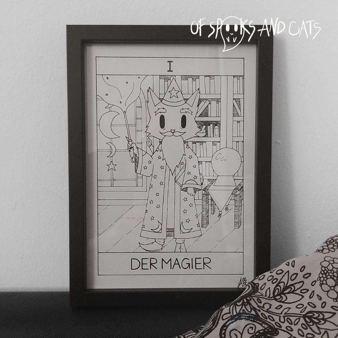 I. Der Magier - Kunstdruck DINA5 - Tarot Magier Katze Große Arkana