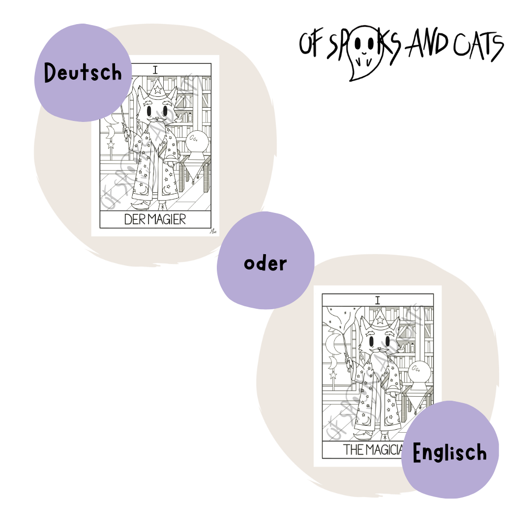 I. Der Magier - Kunstdruck DINA5 - Tarot Magier Katze Große Arkana